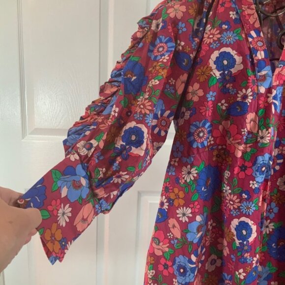 Karlie Ruffle London Floral Cotton Poplin Mini Dress Size Medium - Picture 5 of 12